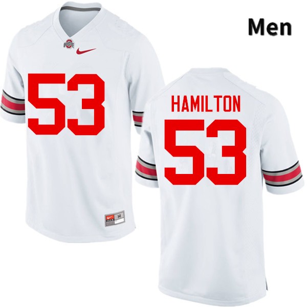 Ohio State Buckeyes Davon Hamilton Men's #53 White Game Stitched College Football Jersey